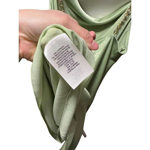 Alice and Olivia Harmony Chain Strap Mini Slip Dress Seafoam - Picture 12 of 12